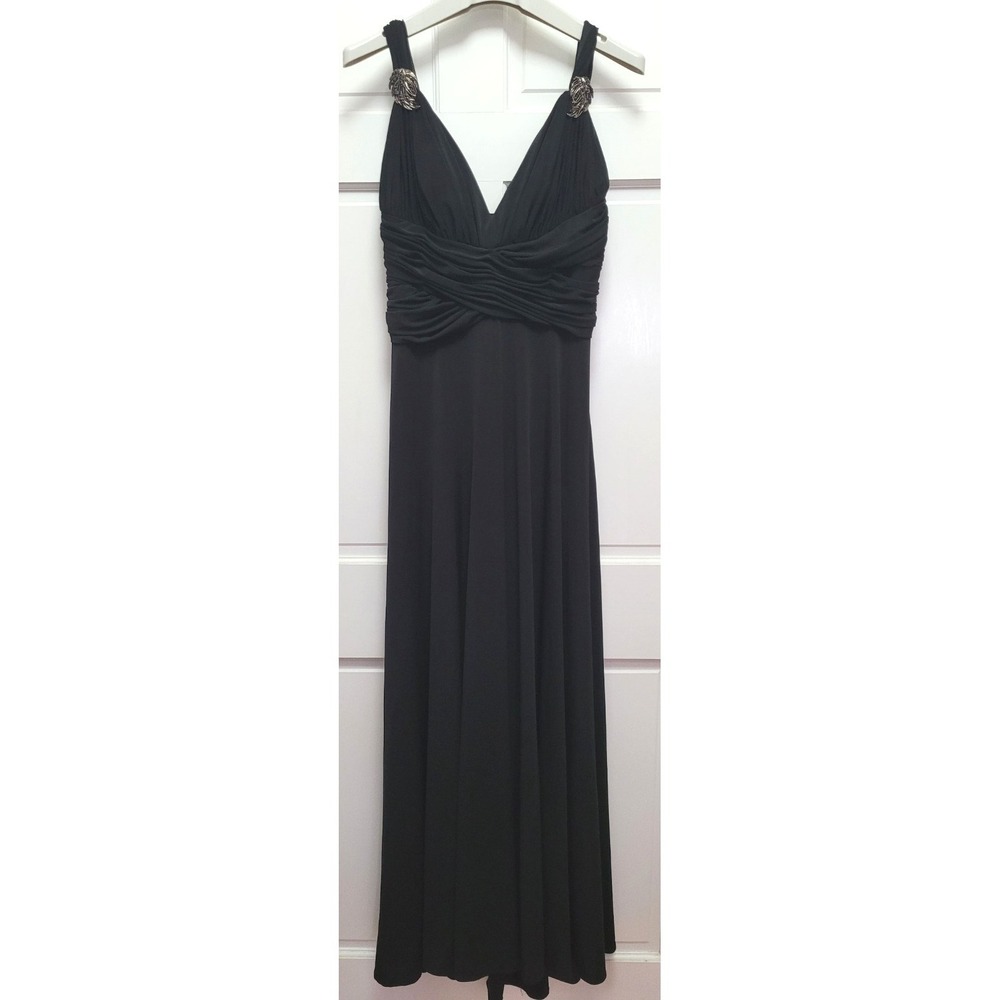 JS Boutique Women's Sleeveless Cocktail Evening Maxi Dress - Black - Size US 10